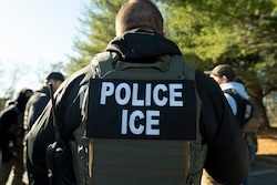 (Alex Brandon | AP) A U.S. Immigration and Customs Enforcement officer, Monday, Jan. 27, 2025, in Silver Spring, Maryland. The Salt Lake Tribune spoke to Utah immigration attorneys to better understand what happens after someone is detained here by Immigration and Customs Enforcement agents.